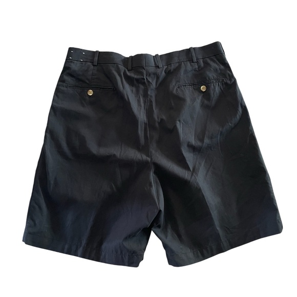 Peter Millar Pleated Black Shorts Cotton Blend 9” Inseam Size 36” Waist - Picture 3 of 11
